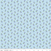 Image of Little Darlin' Ditsy Blue quilting cotton fabric by the RBD Designers for Riley Blake Designs. Features flowers on a blue background. Cute Little Fabric Shop