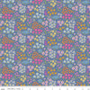 Image of Little Darlin' Floral Fields Periwinkle quilting cotton fabric by the RBD Designers for Riley Blake Designs. Features flowers on a purple background. Cute Little Fabric Shop
