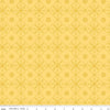 Image of Little Darlin' Folk Tile Yellow quilting cotton fabric by the RBD Designers for Riley Blake Designs. Features shapes on a yellow background. Cute Little Fabric Shop