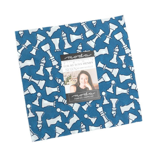 SALE For My Boys Henry Layer Cake 10" Stacker Bundle - Moda Fabrics - 42-Piece Precut  - Young Boy Blue - Quilting Cotton Fabric
