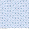 Image of Penelope Diamonds Sky quilting cotton fabric by My Mind's Eye for Riley Blake Designs. Features diamonds on a blue background. Cute Little Fabric Shop