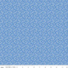Image of Penelope Mini Stems Blue quilting cotton fabric by My Mind's Eye for Riley Blake Designs. Features flowers on a blue background. Cute Little Fabric Shop