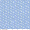 Image of Penelope Bows Sky quilting cotton fabric by My Mind's Eye for Riley Blake Designs. Features bows on a blue background. Cute Little Fabric Shop