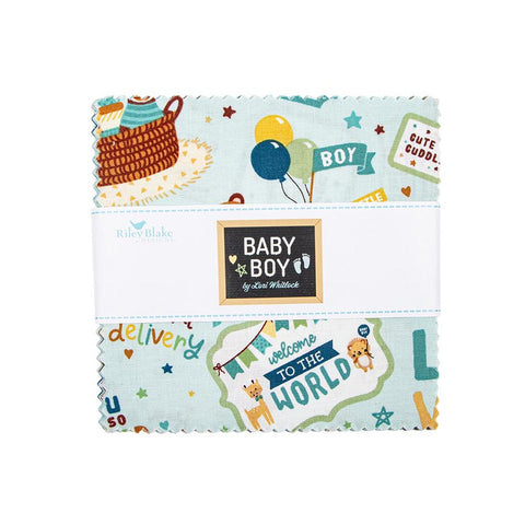 SALE Baby Boy 5" Stacker Bundle - Riley Blake Designs - 42 piece Precut Pre cut - Nature Toys Animal - Quilting Cotton Fabric