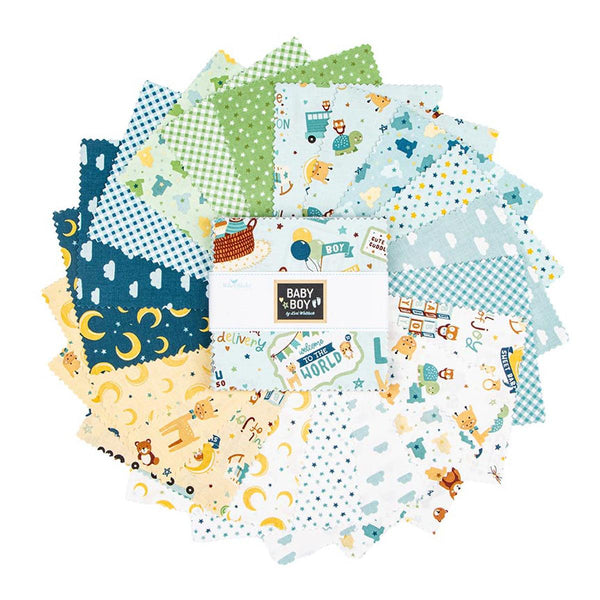 SALE Baby Boy 5" Stacker Bundle - Riley Blake Designs - 42 piece Precut Pre cut - Nature Toys Animal - Quilting Cotton Fabric