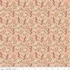 Image of the Evening on the Prairie Autumn Floral Beige quilting cotton fabric by Modern Prairie for Riley Blake Designs. Features plants on an orange background. Cute Little Fabric Shop