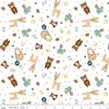 Image of the Baby Boy Animals White quilting cotton fabric by Lori Whitlock for Riley Blake Designs. Features animals on a white background. Cute Little Fabric Shop