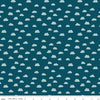 Image of the Baby Boy Clouds Oxford quilting cotton fabric by Lori Whitlock for Riley Blake Designs. Features clouds on a blue background. Cute Little Fabric Shop