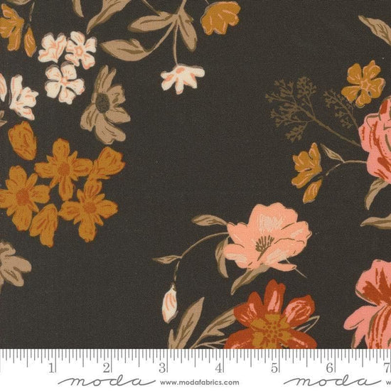 Images of Foraged Found Bloom Iron quilting cotton fabric by Fancy That Design House for Moda Fabrics. Features flowers on a gray background. Cute Little Fabric Shop