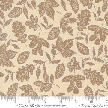 Images of Foraged Found Leafage Eggshell quilting cotton fabric by Fancy That Design House for Moda Fabrics. Features leaves on an off-white background. Cute Little Fabric Shop