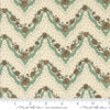 Images of Foraged Found Stripes Mist quilting cotton fabric by Fancy That Design House for Moda Fabrics. Features chevron on a green background. Cute Little Fabric Shop