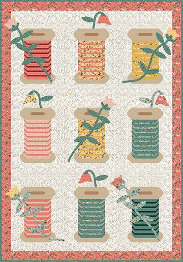 SALE Jennifer Long Garden Spools Quilt PATTERN P177 - Riley Blake Design - INSTRUCTIONS Only - Piecing & Appliqué