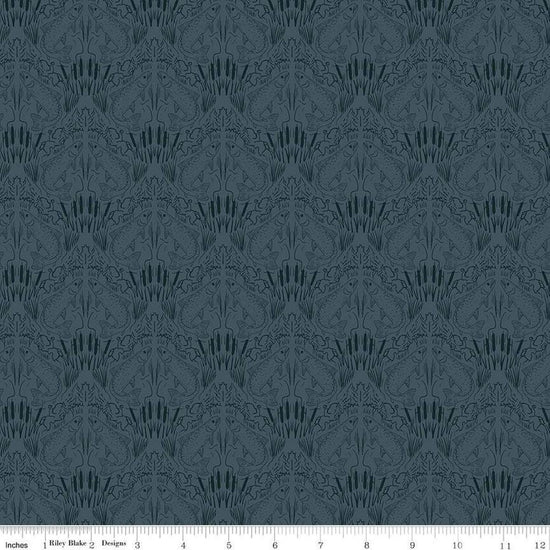 Image of Let's Wander First Catch Blue quilting cotton fabric by Casey Cometti for Riley Blake Designs. Features fish on a blue background. Cute Little Fabric Shop