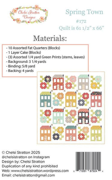 Spring Town G Quilt PATTERN CSD-172 by Chelsi Stratton Designs- Moda Fabrics - INSTRUCTIONS Only - Layer Cake Friendly Fat Quarter Friendly