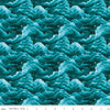Image of Celtic Cats Clouds Teal quilting cotton fabric by Brigid Ashwood for Riley Blake Designs. Features clouds on a blue background. Cute Little Fabric Shop