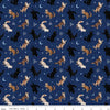 Image of Celtic Cats Cats Navy quilting cotton fabric by Brigid Ashwood for Riley Blake Designs. Features cats on a blue background. Cute Little Fabric Shop