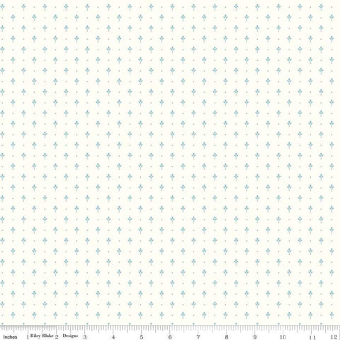Image of Mary Catherine Petals Cloud quilting cotton fabric by Amy Smart for Riley Blake Designs. Features flowers on an off-white background. Cute Little Fabric Shop