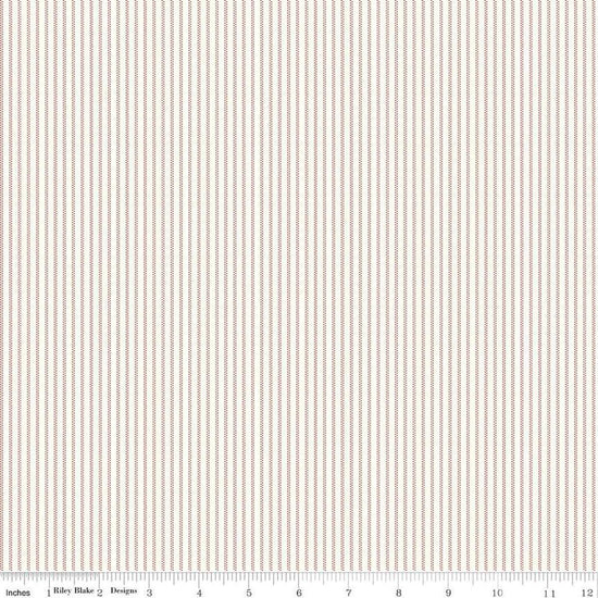Image of Mary Catherine Stripe Cloud quilting cotton fabric by Amy Smart for Riley Blake Designs. Features stripes on an off-white background. Cute Little Fabric Shop