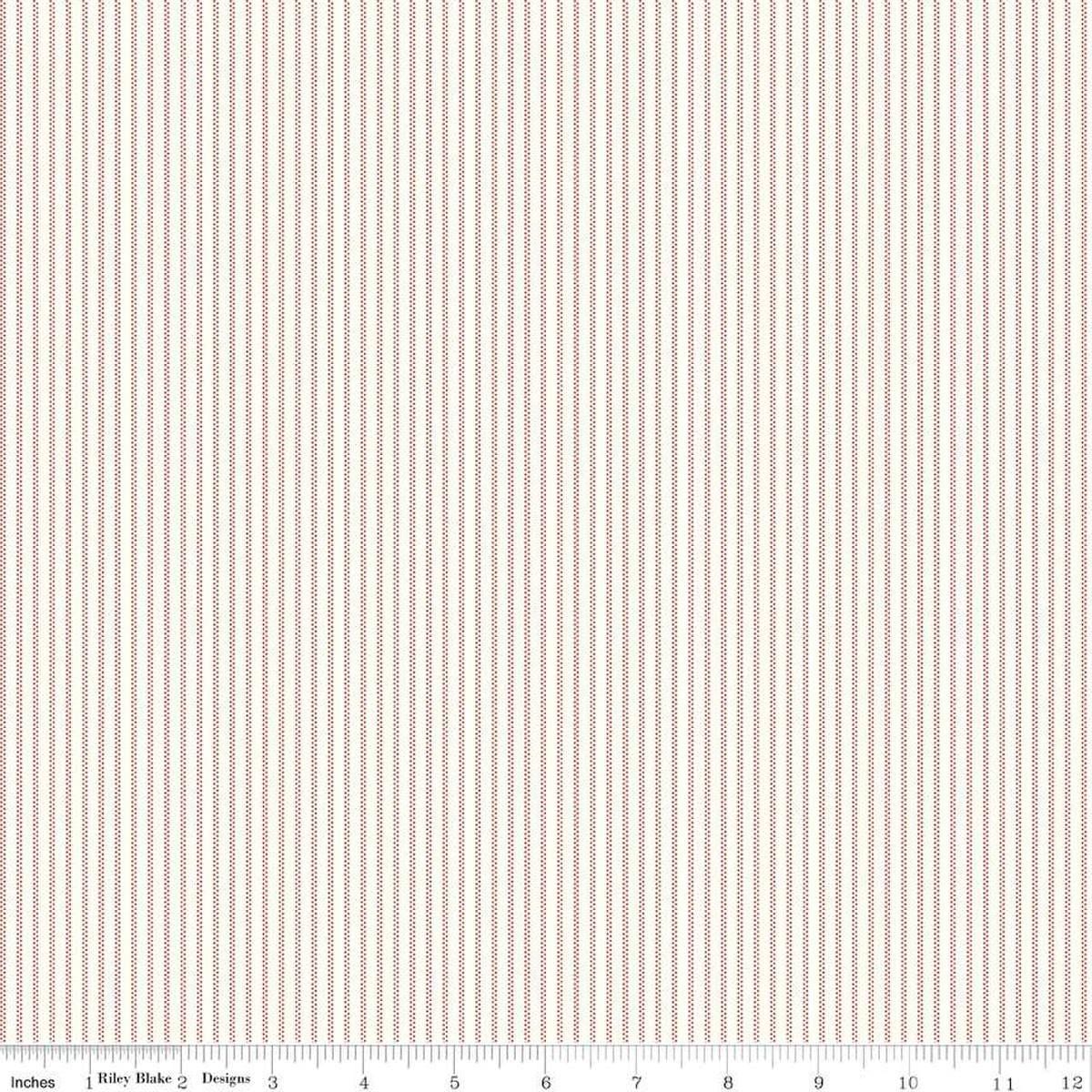 Image of Mary Catherine Stripe Cloud quilting cotton fabric by Amy Smart for Riley Blake Designs. Features stripes on an off-white background. Cute Little Fabric Shop