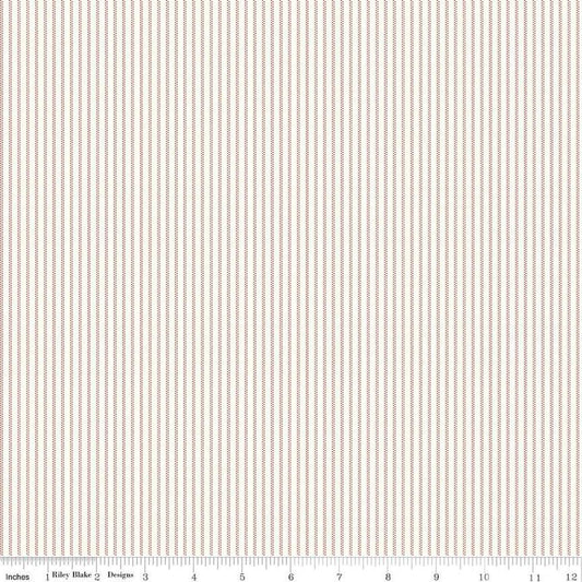 Image of Mary Catherine Stripe Cloud quilting cotton fabric by Amy Smart for Riley Blake Designs. Features stripes on an off-white background. Cute Little Fabric Shop