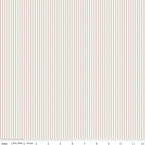 Image of Mary Catherine Stripe Cloud quilting cotton fabric by Amy Smart for Riley Blake Designs. Features stripes on an off-white background. Cute Little Fabric Shop