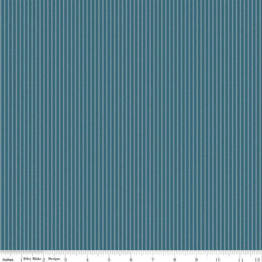 Image of Mary Catherine Stripe Stargazer quilting cotton fabric by Amy Smart for Riley Blake Designs. Features stripes on a blue background. Cute Little Fabric Shop