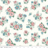 Image of Mary Catherine Main Cloud quilting cotton fabric by Amy Smart for Riley Blake Designs. Features flowers on an off-white background. Cute Little Fabric Shop