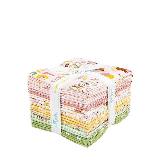 Baby Girl Fat Quarter Bundle 21-Piece - Riley Blake Designs -  Precut - Animals Hearts - Quilting Cotton Fabric