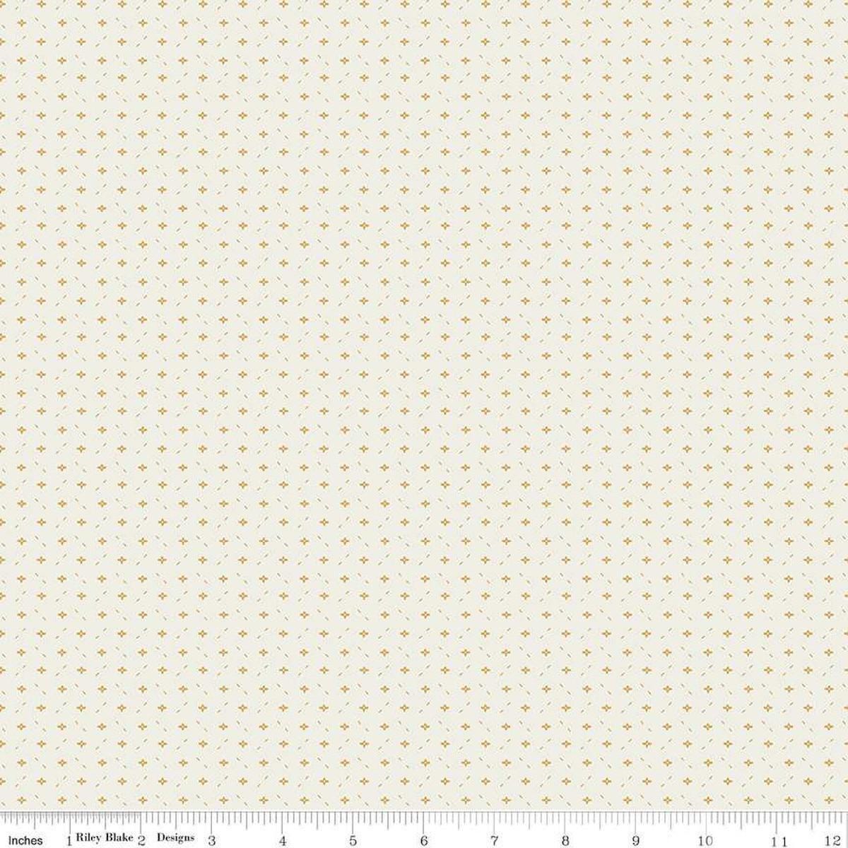 Image of Ivy Reese Ditsy Cloud quilting cotton fabric by Deena Rutter for Riley Blake Designs. Features small shapes on an off-white background. Cute Little Fabric Shop