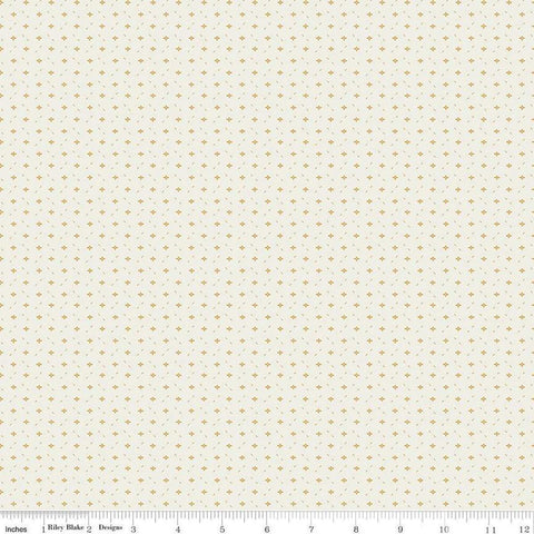 Image of Ivy Reese Ditsy Cloud quilting cotton fabric by Deena Rutter for Riley Blake Designs. Features small shapes on an off-white background. Cute Little Fabric Shop