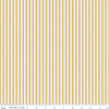 Image of Ivy Reese Ticking Golden quilting cotton fabric by Deena Rutter for Riley Blake Designs. Features stripes on a yellow background. Cute Little Fabric Shop