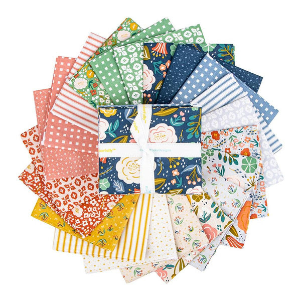 SALE Ivy Reese Fat Quarter Bundle 21 pieces - Riley Blake Designs - Pre cut Precut - Floral Nature - Quilting Cotton Fabric