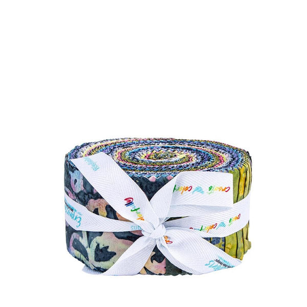 Expressions Batiks Radiant Flourish 2.5 Inch Rolie Polie Jelly Roll 40 pieces RP-23385-40 - Riley Blake - Precut - Quilting Cotton Fabric