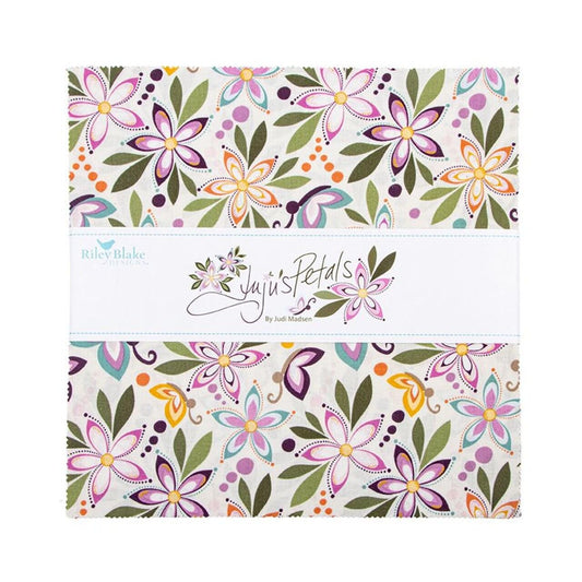 Juju's Petals 10" Stacker Bundle - Riley Blake Designs - 42-Piece Precut - Plants Nature Floral- Quilting Cotton Fabric