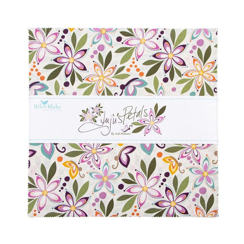 Juju's Petals 10" Stacker Bundle - Riley Blake Designs - 42 piece Precut - Plants Nature Floral- Quilting Cotton Fabric