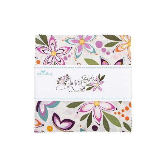 SALE Juju's Petals 5" Stacker Bundle - Riley Blake Designs - 42-Piece Precut  - Nature Plants - Quilting Cotton Fabric