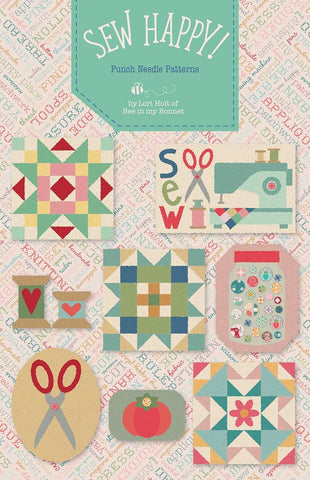 SALE Lori Holt Sew Happy! Punch Needle Pattern P120-SEWHAPPY - Riley Blake Designs - For Chunky Thread Punch Needle Projects