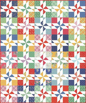 Skip A Beat Quilt PATTERN P205 - American Jane Patterns - Riley Blake Designs - INSTRUCTIONS Only - Rolie Polie 10 inch stacker friendly