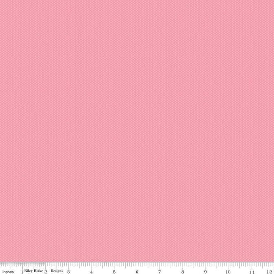 Image of Poparazzi Peony quilting cotton fabric by The RBD Designers for Riley Blake Designs. Features squares on a pink background. Cute Little Fabric Shop