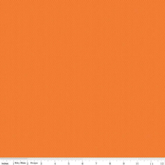 Image of Poparazzi Tangerine quilting cotton fabric by The RBD Designers for Riley Blake Designs. Features squares on an orange background. Cute Little Fabric Shop