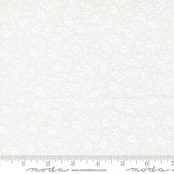 Image of Delightfully Yours Blossoms Cloud White quilting cotton fabric by Sherri & Chelsi for Moda Fabrics. Features flowers on a white background. Cute Little Fabric Shop