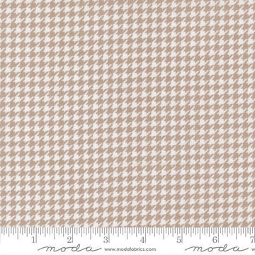 Image of Delightfully Yours Checks Stone quilting cotton fabric by Sherri & Chelsi for Moda Fabrics. Features houndstooth on a gray background. Cute Little Fabric Shop