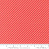 Image of Delightfully Yours Stripes Geranium quilting cotton fabric by Sherri & Chelsi for Moda Fabrics. Features stripes on a red background. Cute Little Fabric Shop