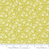 Image of Delightfully Yours Blossoms Chartreuse quilting cotton fabric by Sherri & Chelsi for Moda Fabrics. Features flowers on a yellow background. Cute Little Fabric Shop