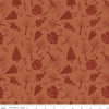 Image of Flannel Into the Woods Trees Rust flannel cotton fabric by Diane Labombarbe for Riley Blake Designs. Features plants on an orange background. Cute Little Fabric Shop