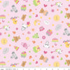 Image of Flannel Bundle of Joy Toss Pink flannel cotton fabric by Doodlebug Design Inc. for Riley Blake Designs. Features toys on a pink background. Cute Little Fabric Shop