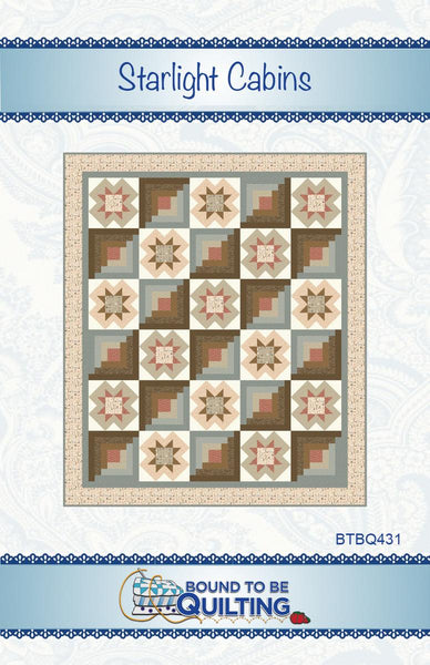 SALE Starlight Cabins Quilt PATTERN P236 by Bound To Be Quilting - Riley Blake Design - INSTRUCTIONS Only - Log Cabins