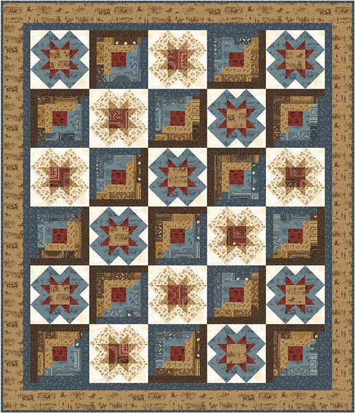 SALE Starlight Cabins Quilt PATTERN P236 by Bound To Be Quilting - Riley Blake Design - INSTRUCTIONS Only - Log Cabins
