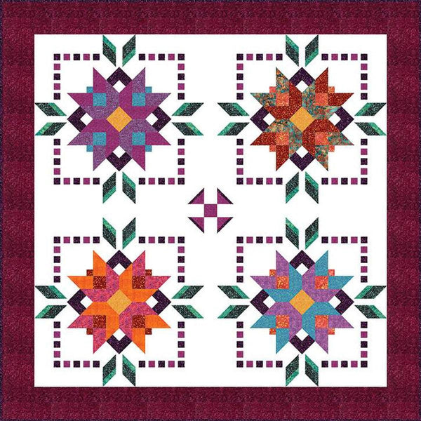 Juju's Petals Quilt PATTERN P004 by Judi Madsen - Riley Blake Designs - INSTRUCTIONS Only - Easy Blocks Negative Space