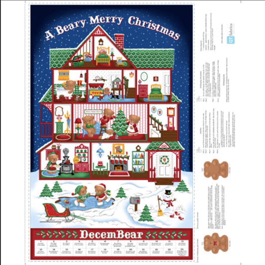 Merry Books Merry Berry Advent Calendar Panel Christmas Fabric - 27255 - QT Fabrics Quilting Cotton Fabric